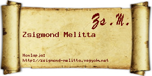 Zsigmond Melitta névjegykártya